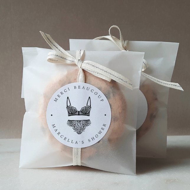 Sticker Rond Merci de douche Lingerie française (Créateur téléchargé)