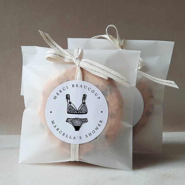 Sticker Rond Merci de douche Lingerie moderne (Créateur téléchargé)