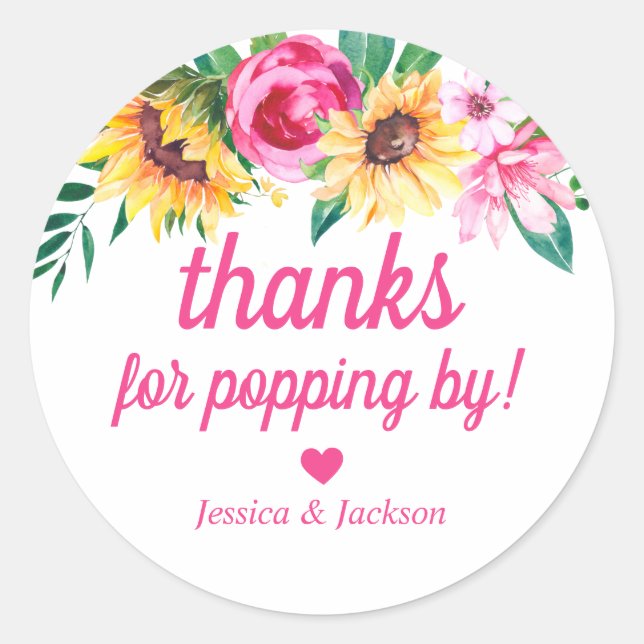 Sticker Rond Merci de faire glisser par Baby shower les balises (Devant)