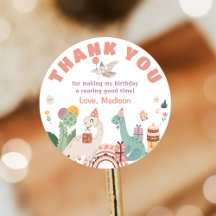 Merci de fête d'anniversaire de Dinosaur