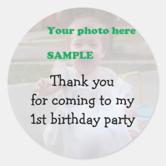 Sticker Rond Merci de fête d'anniversaire de l'enfant