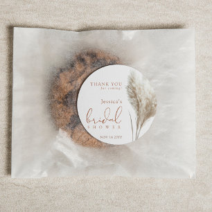 Sticker Rond Merci de Fête des mariées en laiton Boho Fluffy Pa