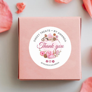 Sticker Rond Merci de la boulangerie de friandises