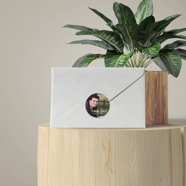 Sticker Rond Merci de la typographie élégante (Créateur téléchargé)