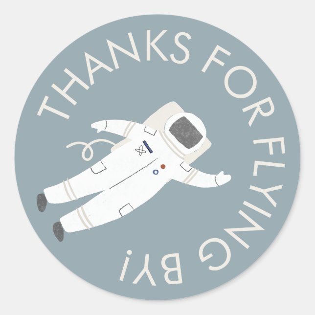 Sticker Rond Merci de l'astronaute de la partie spatiale Favori (Devant)
