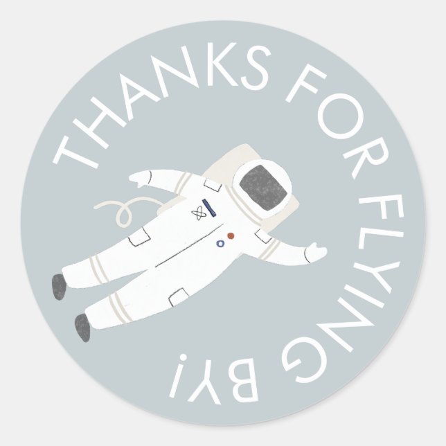 Sticker Rond Merci de l'astronaute de la partie spatiale Favori (Devant)