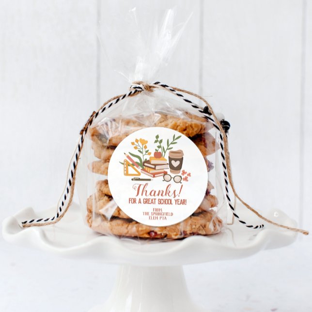 Sticker Rond Merci de l'enseignant de fin d'année (Créateur téléchargé)