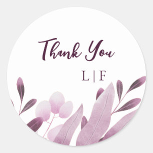 Sticker Rond Merci de Mariage de la Bourgogne Big Leaf