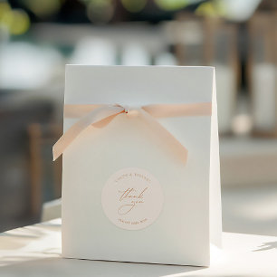 Sticker Rond Merci de mariage simple et élégant Favoriser