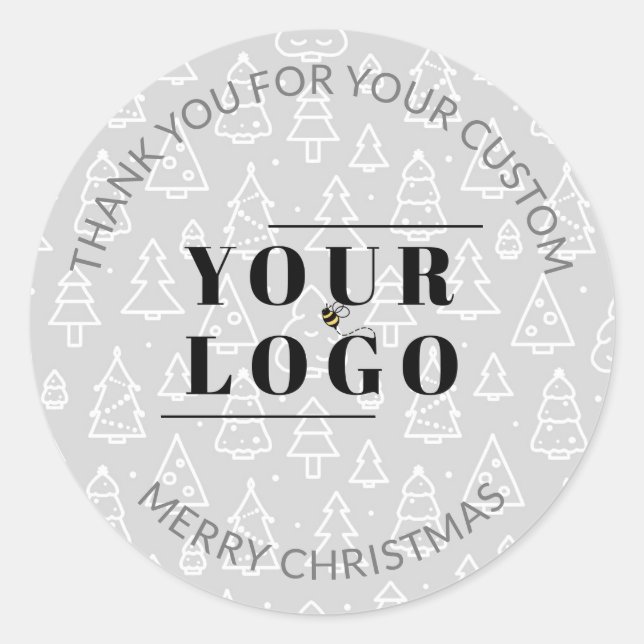 Sticker Rond Merci de Noël Petite entreprise personnalisée Mon  (Devant)