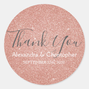 Sticker Rond Merci de parties scintillantes et d'étincelle d'or