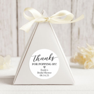 Sticker Rond Merci de Popping By Baby shower Popcorn