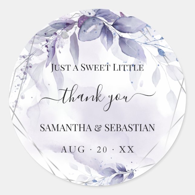 Sticker Rond Merci de prune floral roux (Devant)