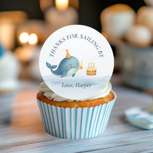 Sticker Rond Merci de Sailing By   Anniversaire des baleines na