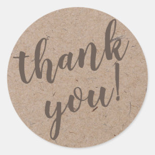 Sticker Rond Merci de script moderne Simple Artiste Rustique