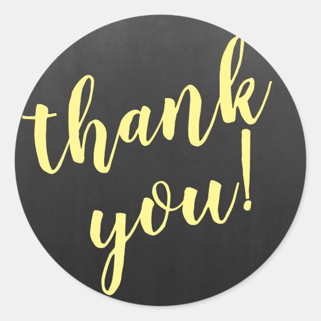 Sticker Rond Merci de script moderne Simple Blackboard (Devant)