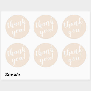 Sticker Rond Merci de script moderne Simple Blush