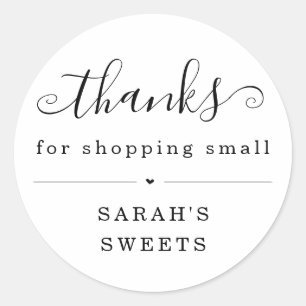 Sticker Rond Merci de Shopping Small Business Merci