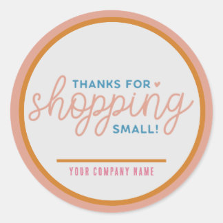 Sticker Rond Merci de Shopping Small Custom Business