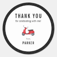 Merci de thème Red Retro Scooter