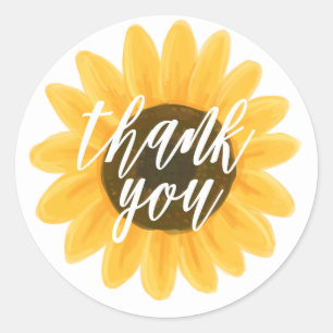 Sticker Rond Merci de tournesol