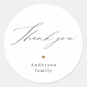 Sticker Rond Merci d'écriture élégante minimaliste moderne