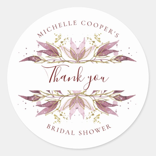 Sticker Rond Merci d'élégance d'automne (Devant)