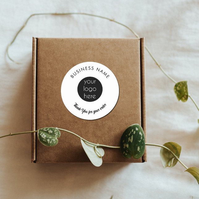 Sticker Rond Merci d'emballage du logo de l'entreprise (Créateur téléchargé)
