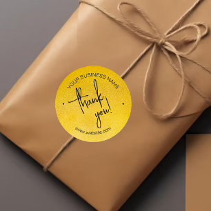 Sticker Rond Merci d'entreprise par script Gold