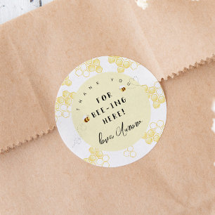 Sticker Rond Merci d'être ici bumble bee