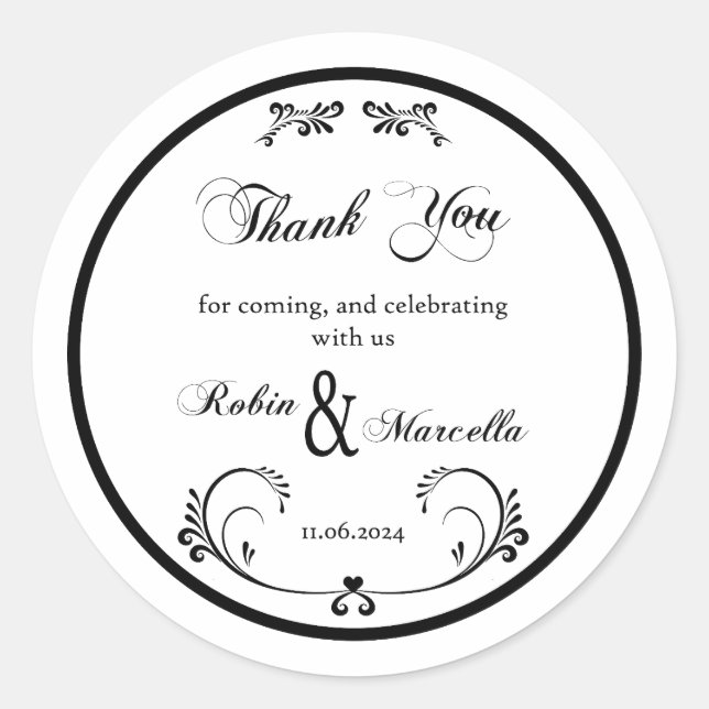 Sticker Rond Merci d'être venu (Devant)