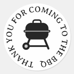 Sticker Rond Merci d'être venu à la fête du barbecue personnali