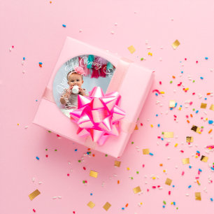 Sticker Rond Merci D'Être Venu À Mon Parti Photo Anniversaire