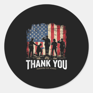 Sticker Rond Merci d'honorer nos héros militaires - jour des vé