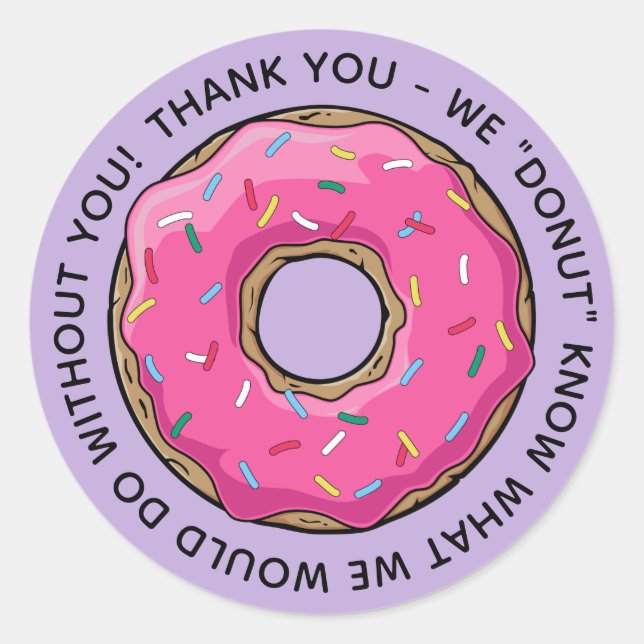 Sticker Rond MERCI DONUT aux Enseignants (Devant)