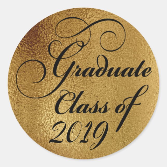 Sticker Rond Merci du Graduate Gold Graduate Party 2019 (Devant)