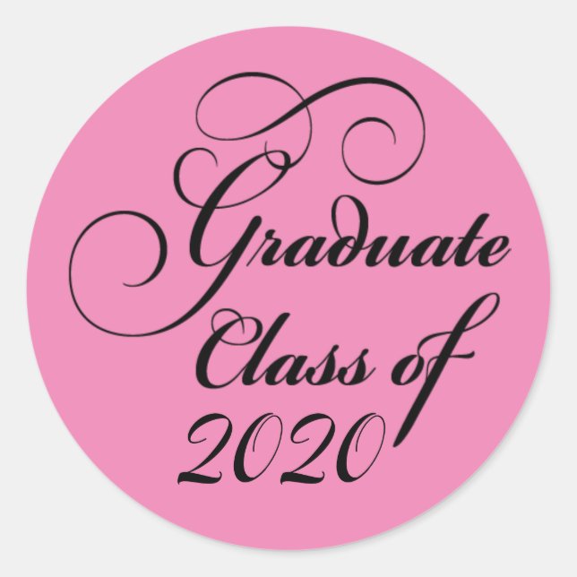 Sticker Rond Merci du Graduate Pink Graduate Party 2020 (Devant)