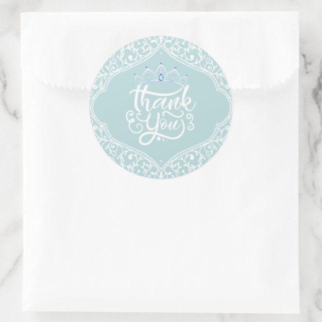 Sticker Rond Merci du Royal Princess Party (Sac)