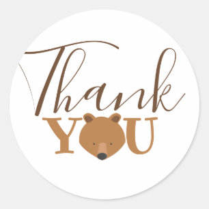 Sticker Rond Merci du visage de l'ours