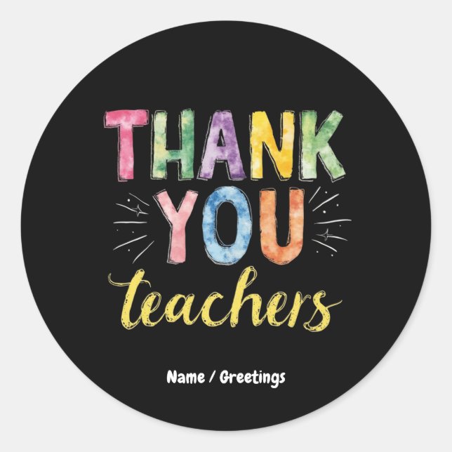 Sticker Rond Merci Enseignants et étudiants Diplôme Cadeau (Devant)
