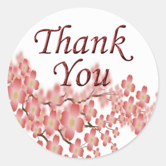Sticker Rond Merci Enveloppe Sceau Dogwood Design