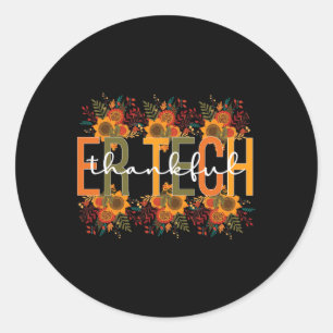 Sticker Rond Merci ER Tech Thanksgiving Urgence Room Tech