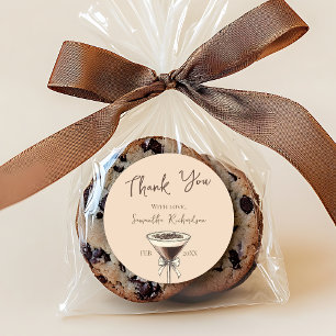 Sticker Rond Merci Espresso Cocktail 30e Anniversaire Faveur