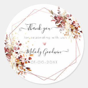 Sticker Rond Merci Eucalyptus de chute d'aquarelle