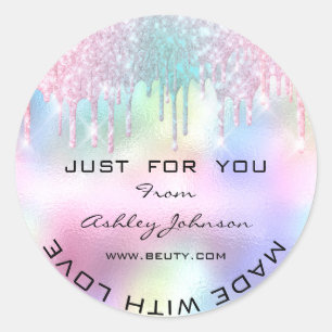 Sticker Rond Merci Fabriqué avec Parties scintillant d'amour Ho