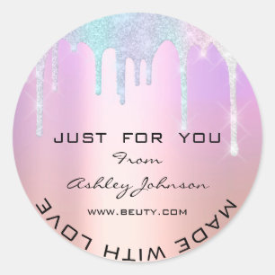 Sticker Rond Merci Fabriqué avec Parties scintillant d'amour Ro