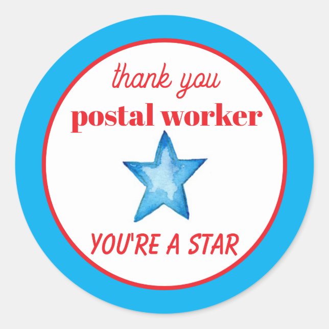 Sticker Rond Merci facteur vous êtes une star  (Devant)