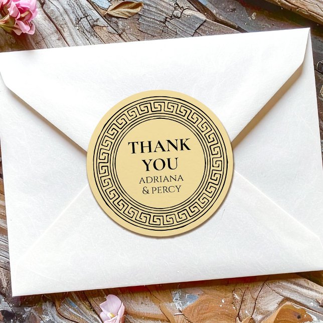 Sticker Rond Merci Fête Grecque (Créateur téléchargé)