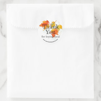 Sticker Rond Merci Feuille Maple Pour L'Achat D'Affaires Locale