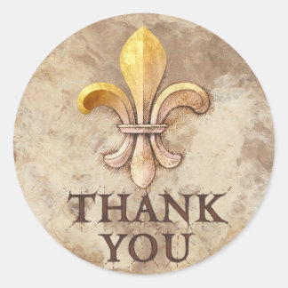 Sticker Rond Merci Fleur de lis